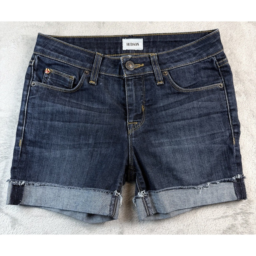 Hudson Shorts Women's Size 25 Krista Super Skinny Cuffed Denim Dark Wash